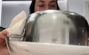 Woman's Failed Attempt at Making Caramel Pudding