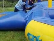 Man Falls Off Obstacle Course After Completing it