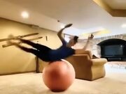 Girl Performs Unique Flips and Rolls Using Balls