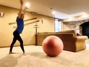 Girl Performs Unique Flips and Rolls Using Balls