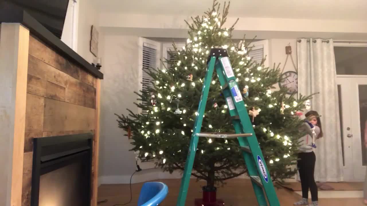 Christmas Tree With Decorations Falls Down