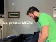 Owner Mimics Cat While he is Kneading on Sofa