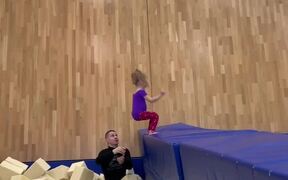 4 Y/O Girl Trains and Learns to Backflip