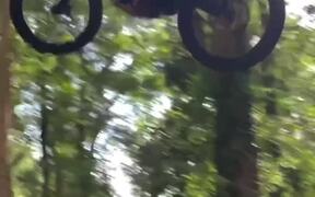 Biker Falls While Attempting Jump Tricks Off Ramps