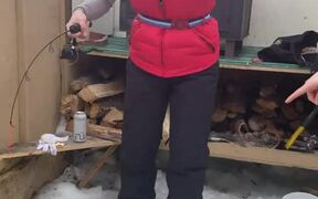 Woman Caught Her First Perch While Ice Fishing