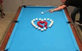 Expert Pool Player Makes Heart