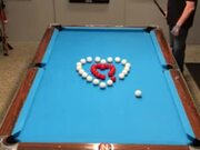 Expert Pool Player Makes Heart