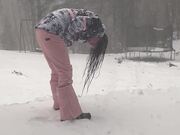Woman Freezes Hair in Blizzard