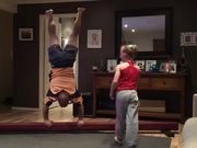 Dad Tries To Replicate Gymnastics Moves