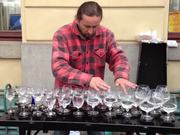 Street Musician Playing Water Glasses