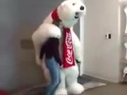 Coca Cola Mascot Loves His Job