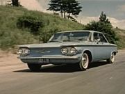 Blue 1960 Corvair On The Road