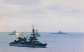 Iwo Jima - Ships Blast Iwo Jima
