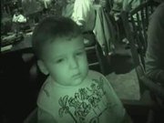 Sleepy Boy in Restaurant