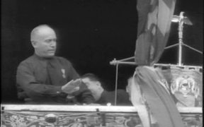 Mussolini Addressing Huge Crowd In Rome