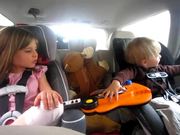 Singing Kids Freres and Jacques in the car