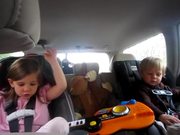 Singing Kids Freres and Jacques in the car