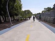 Bicycling west to east on the Bloomingdale Trail