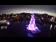 Floating Christmas Tree Lights Up Geelong