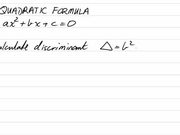 Quadratic Formula and the Discriminant