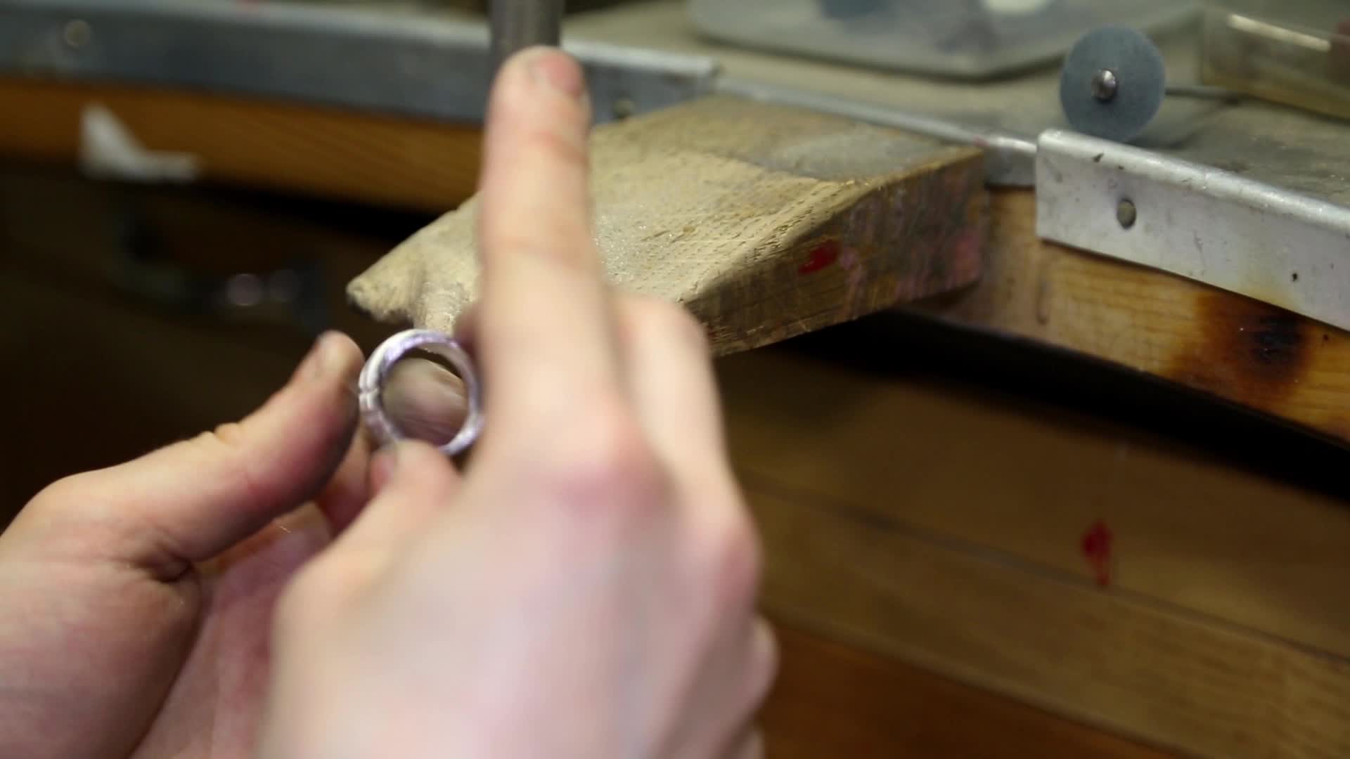 Jewellery Making - Filing a Ring Close Up
