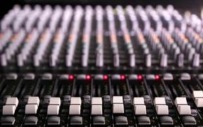 Mixing Desk Pull Focus in Macro View - Music - VIDEOTIME.COM