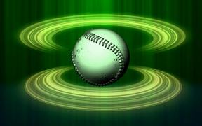 Spinning Baseball Green Halos Close Up - Anims - VIDEOTIME.COM