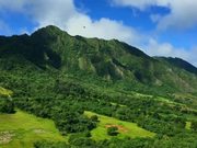 Helicopter Shot of Hawaiian Mountain Range