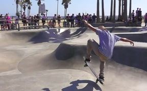 Skater at Venice Beach Skatepark - Fun - Videotime.com