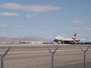 Virgin Atlantic 747 Airplane Landing in Las Vegas
