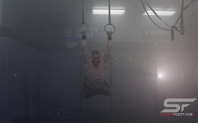 Male Gymnast Practicing on Still Rings - Sports - VIDEOTIME.COM