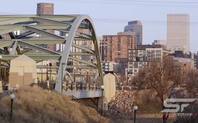 Panorama from the Platte River Bridge Slow Motion - Fun - VIDEOTIME.COM