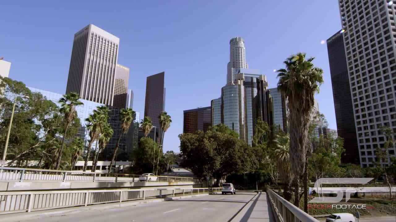 Wide Panorama of Skyscrapers in Los Angeles