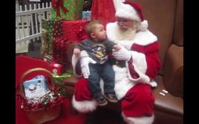 Baby Sees Santa For The First Time And Cries!