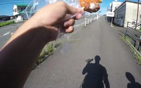 Eating Homemade Fried Doughnuts