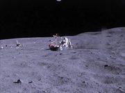 Apollo 16 Lunar Rover in use on the Moon