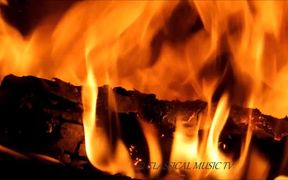 Bach Music and Fireplace in Macro - Music - VIDEOTIME.COM