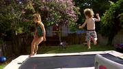 Kid Have Fun on the Trampoline
