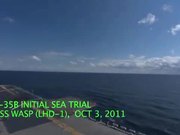 F-35B Lightning Makes Vertical Landing at Sea