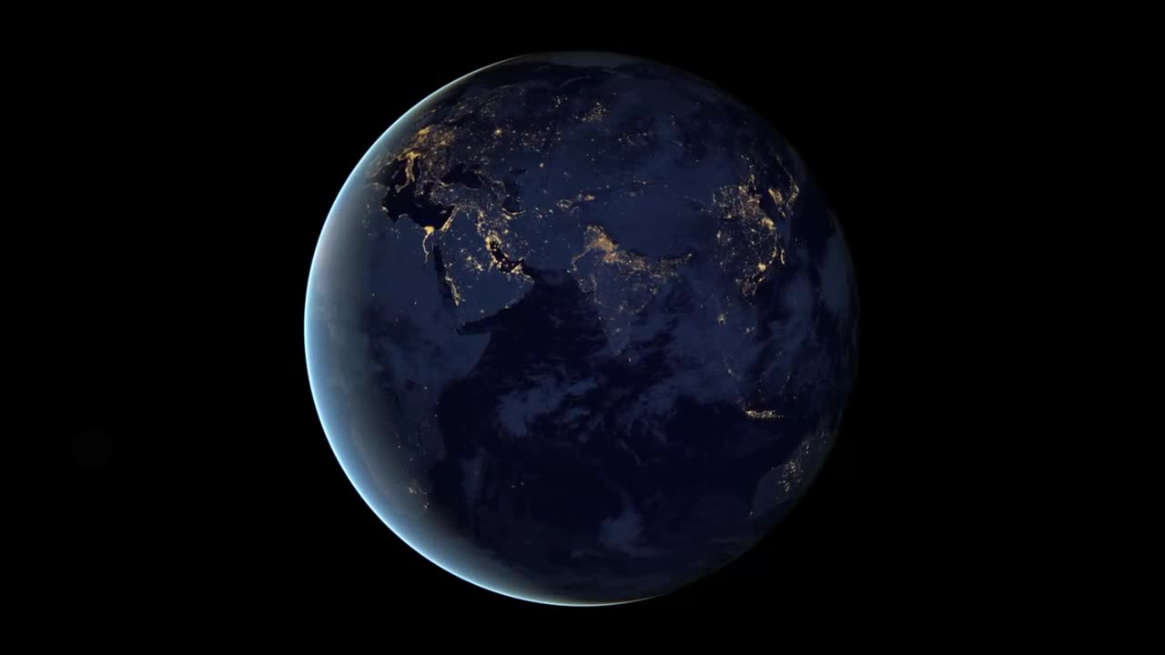 Animation of Rotating Earth at Night